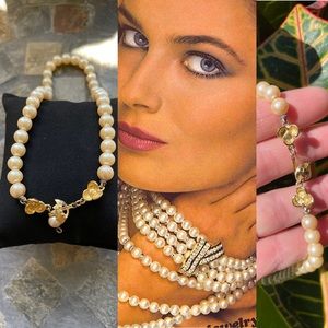 Vintage Mallorca Pearl 14K gold plated choker